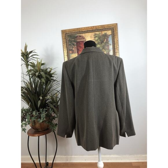 Worthington Women Jacket 1 Button Front Office Siren Clueless Preppy Gray Sz 18 - Picture 3 of 8